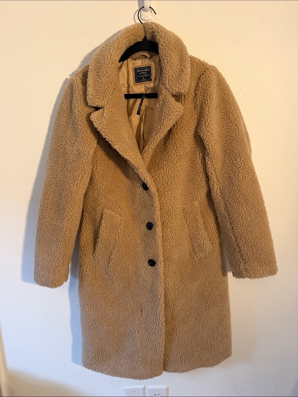 Abercrombie & Fitch Tan Teddy Faux-Shearling Coat